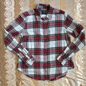 Abercrombie & Fitch Red and Green Plaid Shirt
